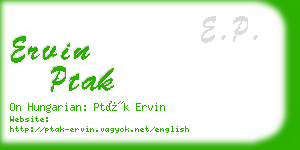 ervin ptak business card